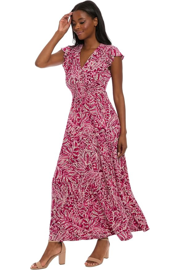 London Times V-Neck Floral Maxi Dress