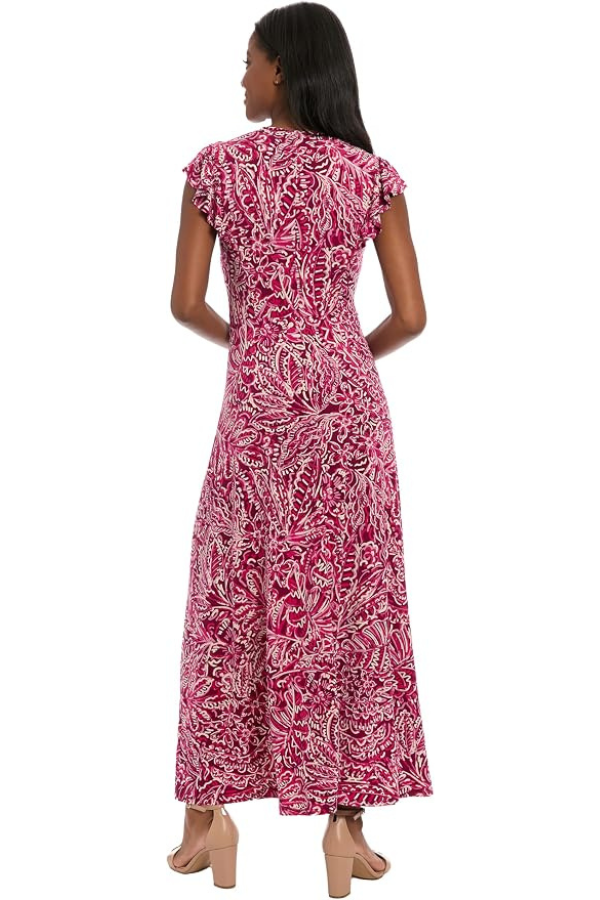 London Times V-Neck Floral Maxi Dress