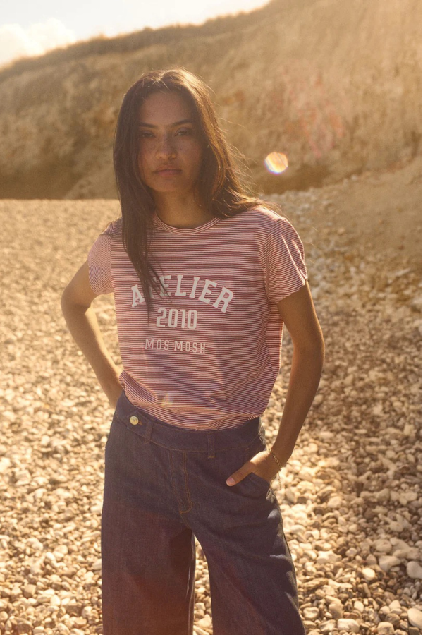 Mos Mosh Camp Stripe Tee (Available in Two Colours)