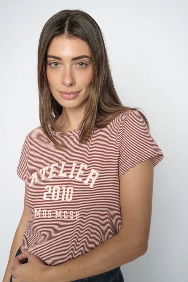 Mos Mosh Camp Stripe Tee (Available in Two Colours)