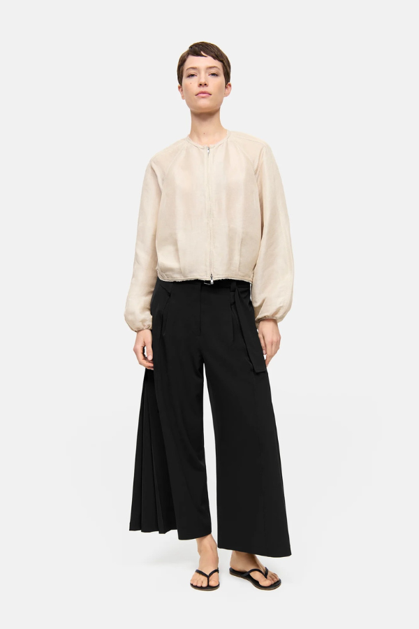 Cambio Celeste Wide Leg Pleated Trouser