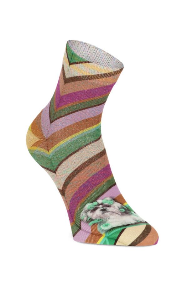 Xpooos Deborah Puppy Striped Socks