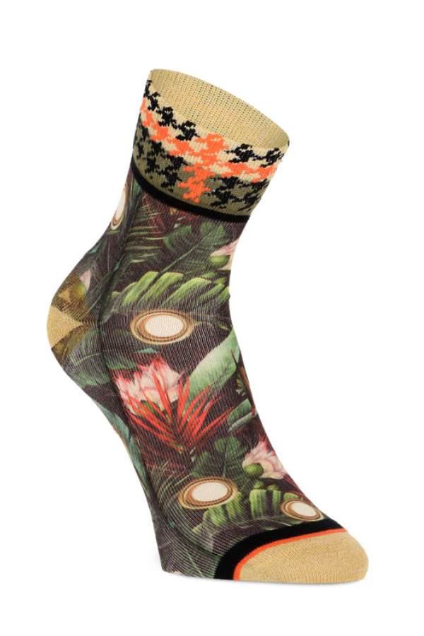 Xpooos Francesca Tropical Print Socks