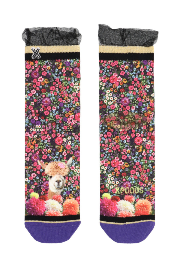 Xpooos Vicky Llama Flowered Socks