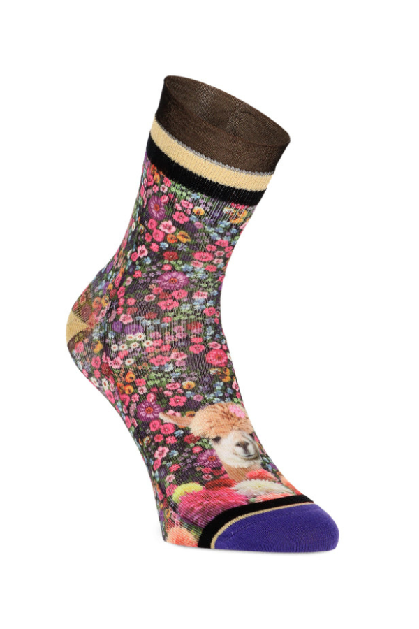 Xpooos Vicky Llama Flowered Socks