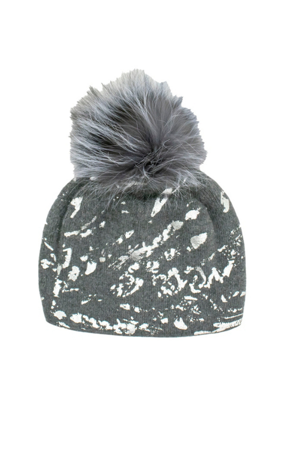 Foil Knit Pom Hat - Multiple Colours Available