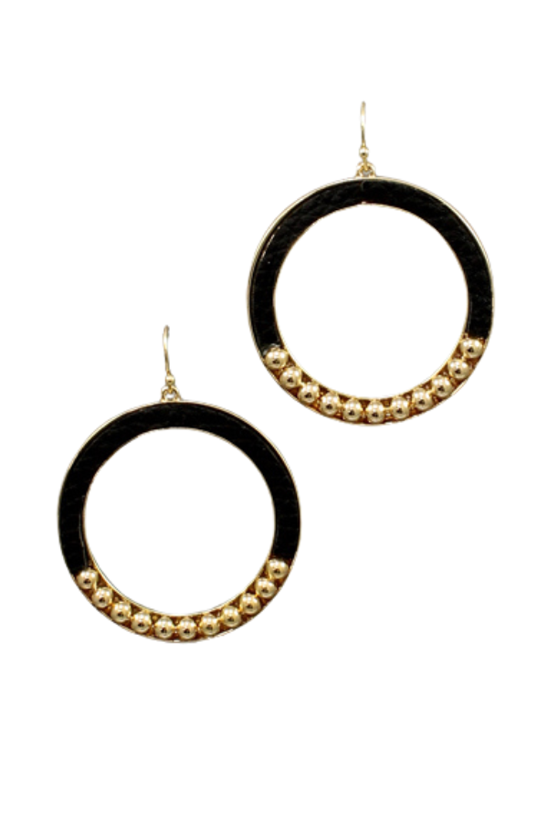 Leather Circle Earrings
