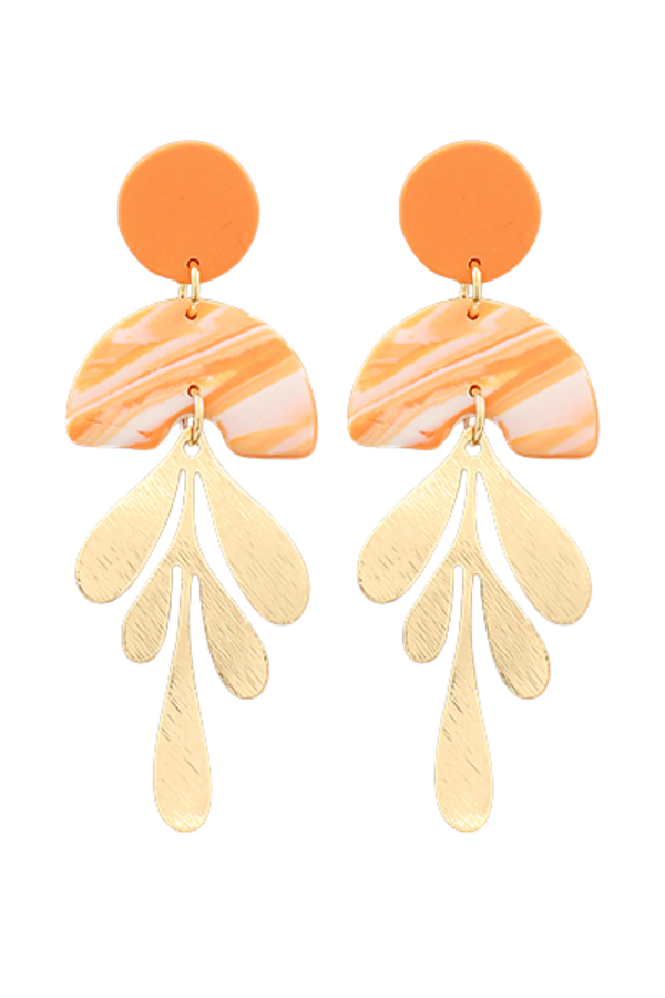Clay Arch and Leaf Earrings