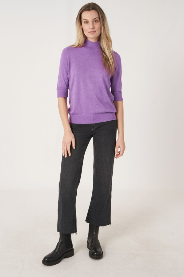 Repeat Mock Neck 3/4 Sleeve Pullover (Available in Three Colours)