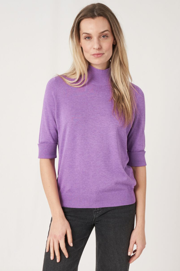 Repeat Mock Neck 3/4 Sleeve Pullover (Available in Three Colours)