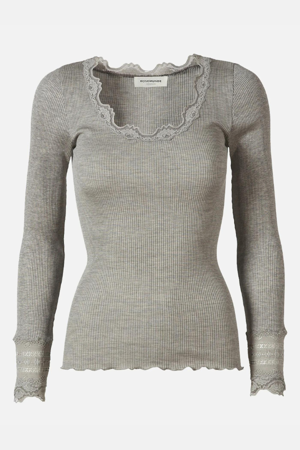 Rosemunde Ribbed Lace Top (Available in Four Colours)